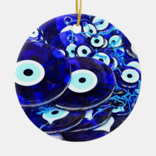 Adorno De Cerámica Amullos Blue Evil Eye