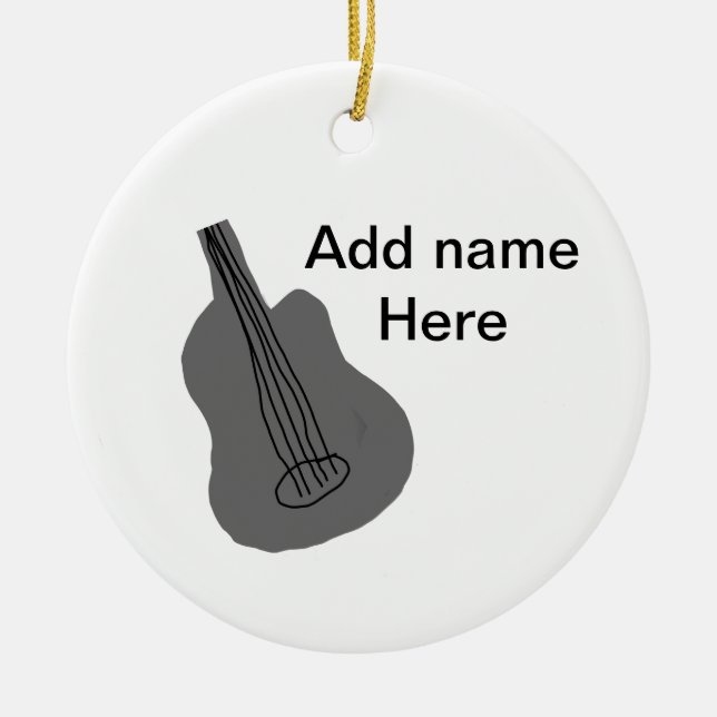 Adorno De Cerámica Añadir el nombre texto guitarra acústica marrón ed (Frente)