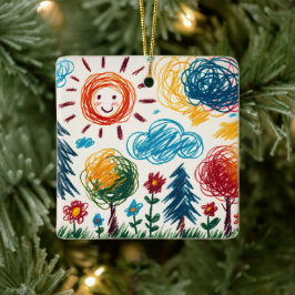 Adorno De Cerámica Añadir el trabajo de su hijo a estos Navidades