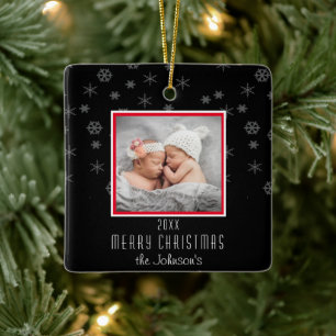 Adorno De Cerámica Añadir foto a Navidades negros