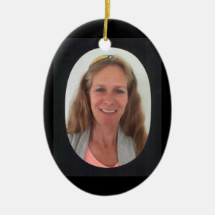 Adorno De Cerámica Añadir fotograma ovalado negro