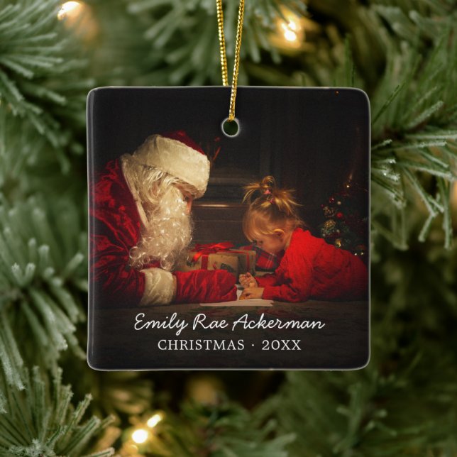 Adorno De Cerámica Añadir la foto | Navidades personalizados (Árbol)
