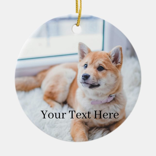 Adorno De Cerámica Añadir la foto y el texto a dos lados personalizad (Frente)