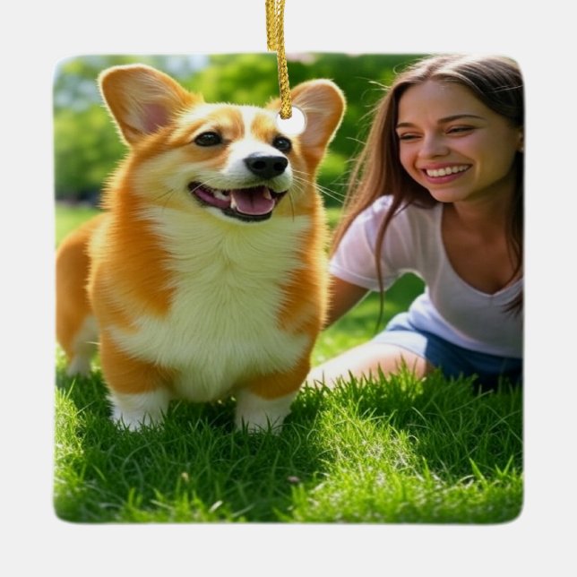 Adorno De Cerámica Añadir Personalizar Mascota de foto personalizada (Anverso)