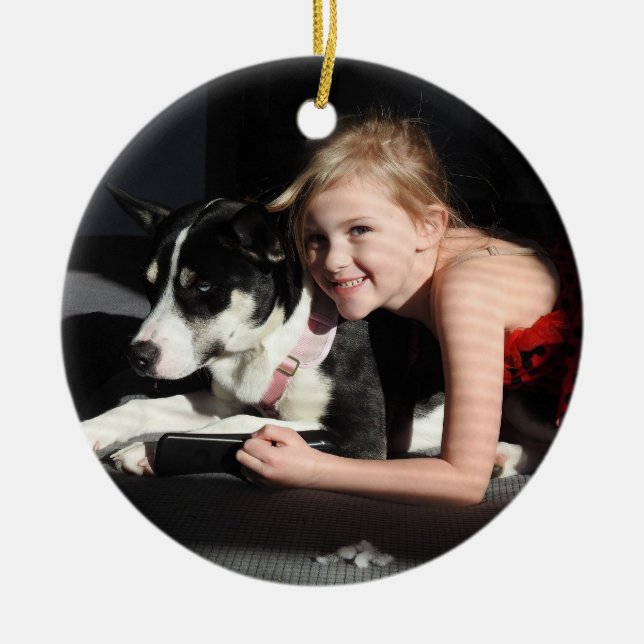 Adorno De Cerámica Añadir una foto a los Navidades Personalizados (Frente)