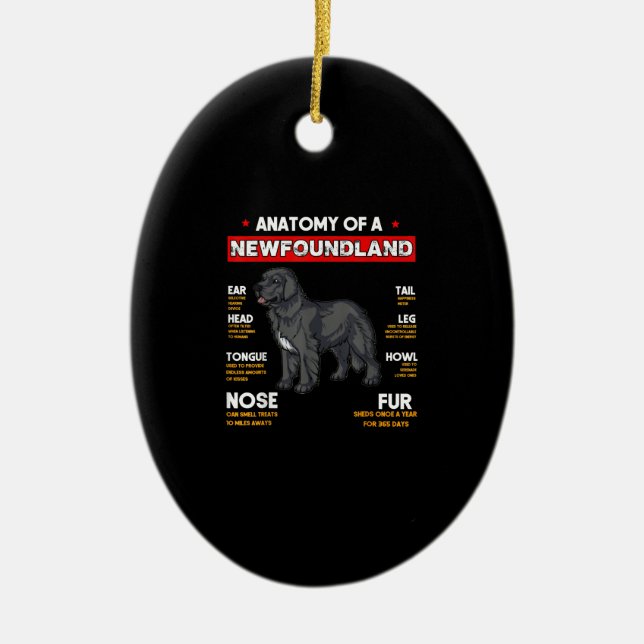 Adorno De Cerámica Anatomía de los amantes de los perros de Terranova (Frente)