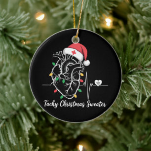 Adorno De Cerámica Anatomía del Corazón Navidad Enfermera Cardiaca Ta