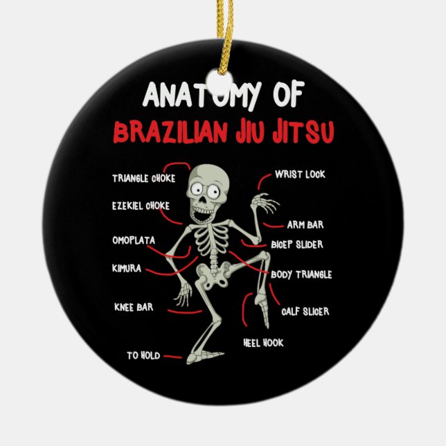 Adorno De Cerámica Anatomía Del Esqueleto Brasileño Jiu Jitsu BJJ (Frente)