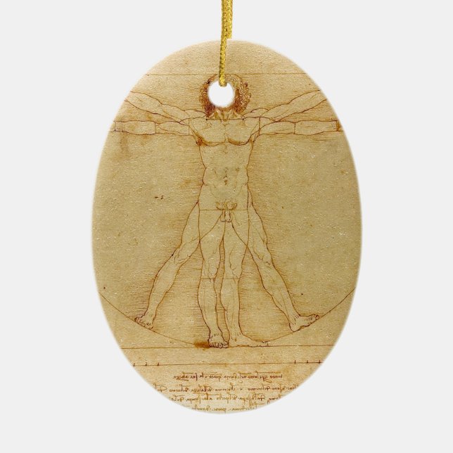 Adorno De Cerámica Anatomía humana, hombre de Vitruvian de Leonardo (Frente)