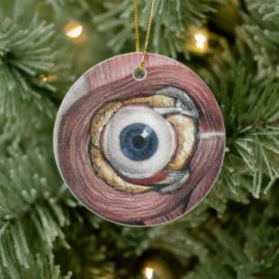 Adorno De Cerámica Anatomía humana vintage, globo ocular con músculos
