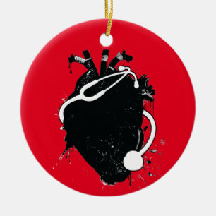 Adorno De Cerámica anatomical heart stethoscope