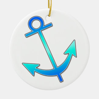 Adorno De Cerámica Ancla azul