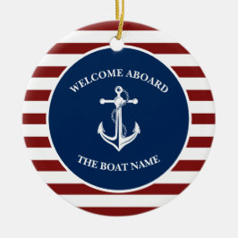 Adorno De Cerámica Anclaje de nombre de barco