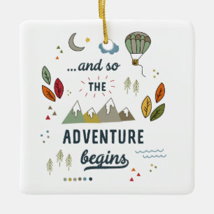 Adorno De Cerámica And so the Adventure Begins Travel baby Home Floor