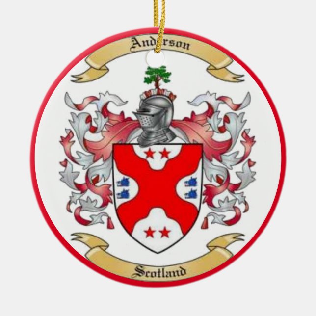 Adorno De Cerámica Anderson Family Crest* (Frente)