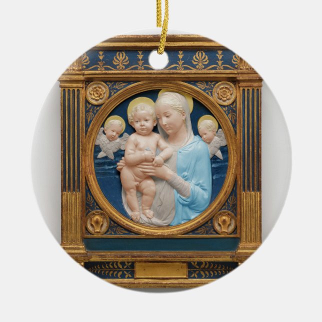Adorno De Cerámica Andrea Della Robbia c1485 Madonna and Child (Frente)