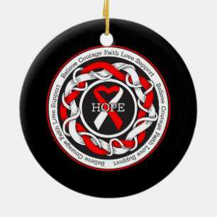 Adorno De Cerámica Anemia aplásica Esperanza Cinta entrelazada