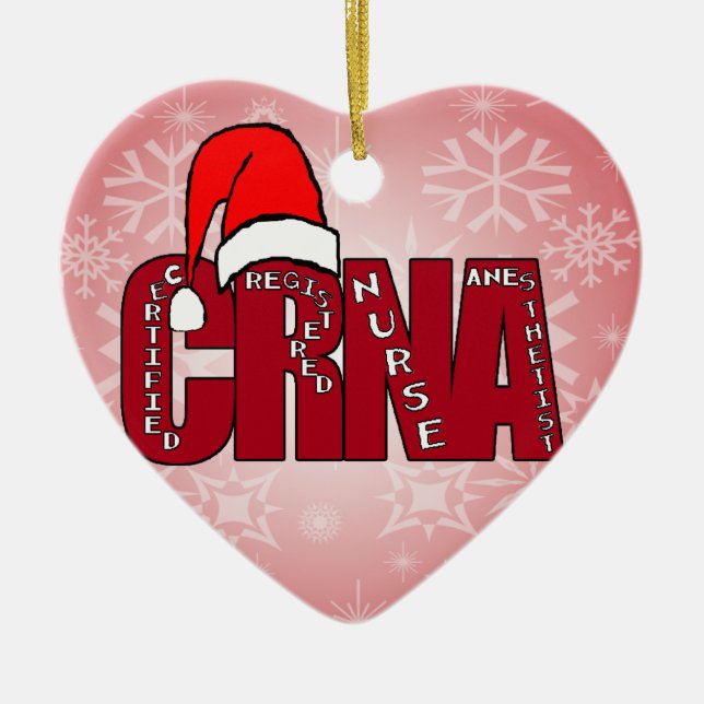 Adorno De Cerámica Anesthetist certificado CRNA SANTA de la enfermera (Frente)