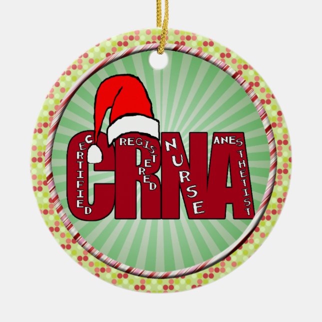 Adorno De Cerámica Anesthetist certificado CRNA SANTA de la enfermera (Frente)