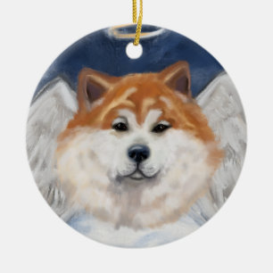 Adorno De Cerámica Ángel Akita