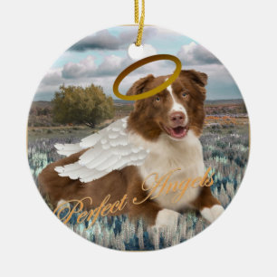 Adorno De Cerámica Ángel australiano del pastor de Brown