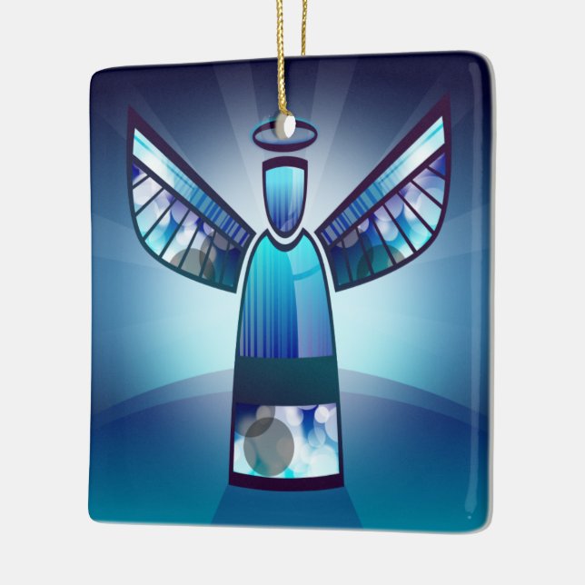Adorno De Cerámica Ángel azul estilizado (Izquierda)