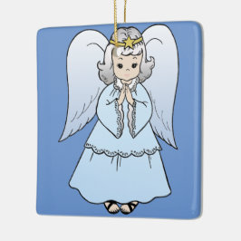 Adorno De Cerámica Ángel azul precioso