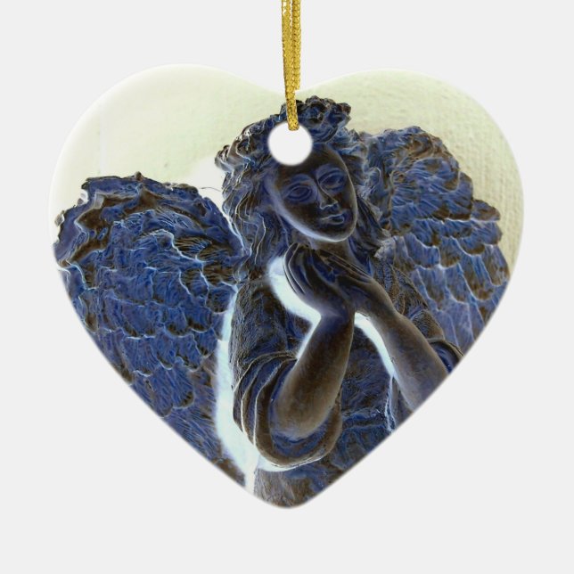 Adorno De Cerámica Ángel brillante (Frente)