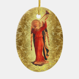 Adorno De Cerámica Ángel con la trompeta