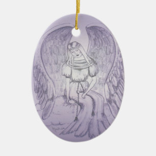 Adorno De Cerámica Ángel conmemorativo