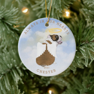 Adorno De Cerámica ángel conmemorativo alas de perros alas foto adorn