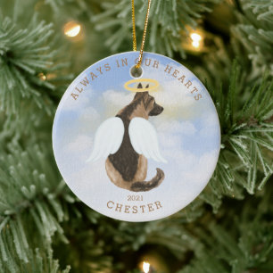 Adorno De Cerámica ángel conmemorativo alas de perros alas foto adorn