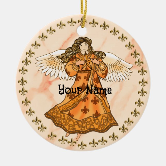 Adorno De Cerámica Ángel cristiano real (Frente)