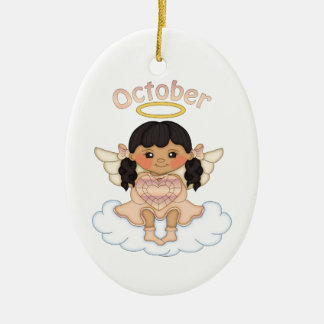 Adorno De Cerámica Ángel de Birthstone de Octubre