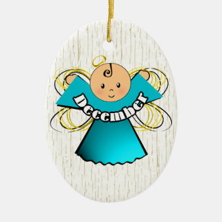 Adorno De Cerámica Ángel de cumpleaños de diciembre