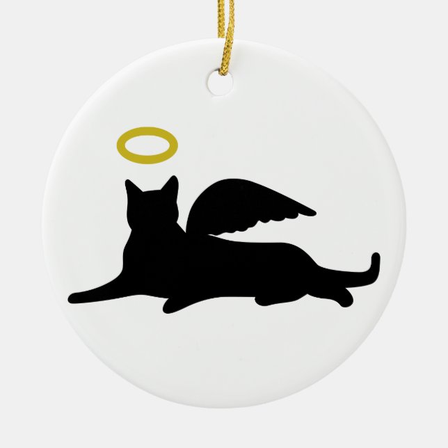 Adorno De Cerámica Angel de gatos (Frente)