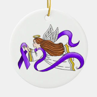 Adorno De Cerámica Ángel de la "cinta púrpura" de la conciencia
