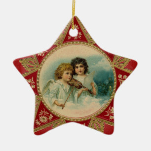 ADORNO DE CERÁMICA ÁNGEL DE LA ESTRELLA DE LA MÚSICA