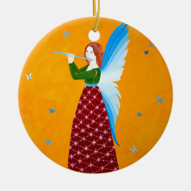 Adorno De Cerámica Ángel de la mariposa (Frente)