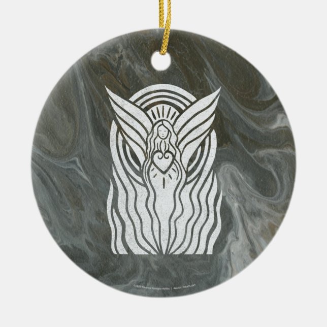 Adorno De Cerámica Ángel de la oración (Frente)