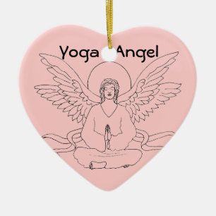 Adorno De Cerámica Ángel de la yoga