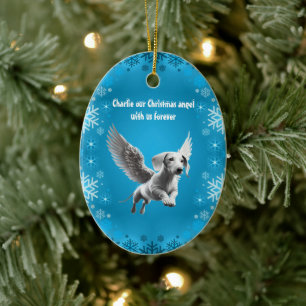 Adorno De Cerámica Ángel de Navidad Dachshund