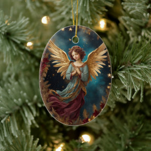 Adorno De Cerámica Ángel de Navidades elegantes
