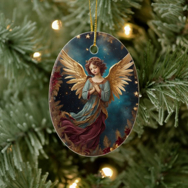 Adorno De Cerámica Ángel de Navidades elegantes (Árbol)