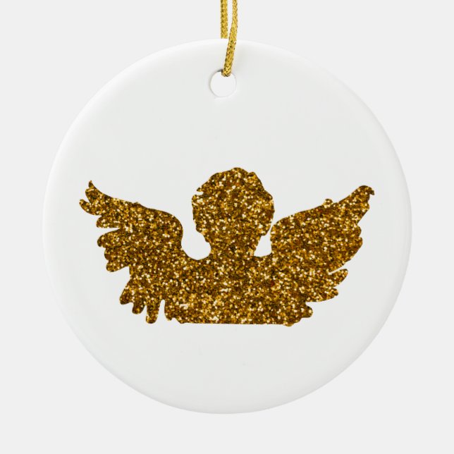 Adorno De Cerámica Ángel de Navidades Golden Sparkling (Frente)