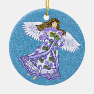 Adorno De Cerámica Ángel de Violetas
