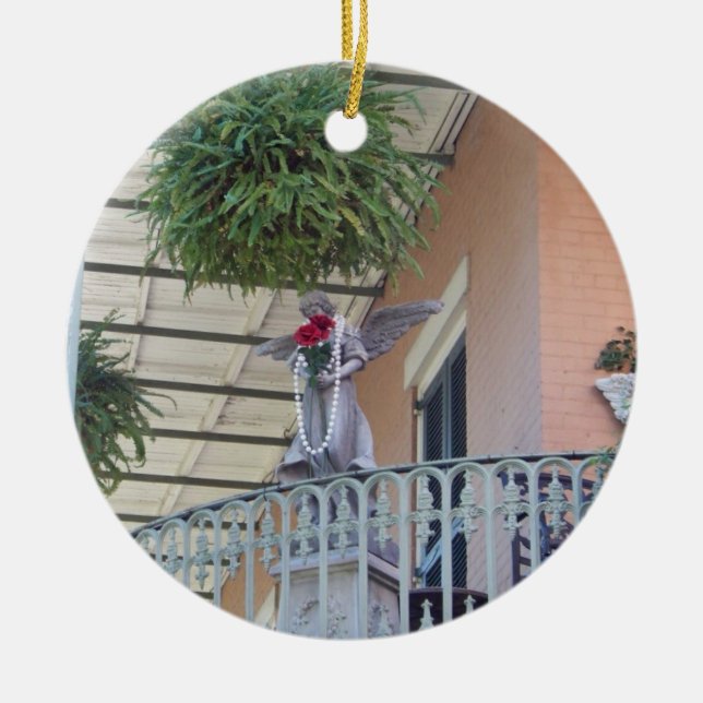 Adorno De Cerámica Ángel del barrio francés (Frente)