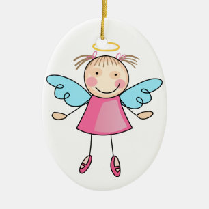 Adorno De Cerámica Ángel del chica