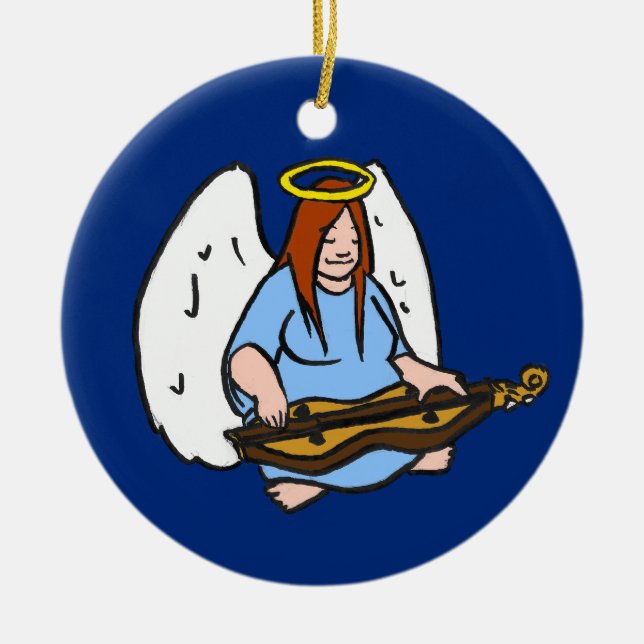 Adorno De Cerámica Ángel del Dulcimer (Frente)