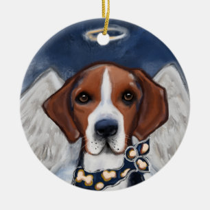 Adorno De Cerámica Angel del Foxhound Americano